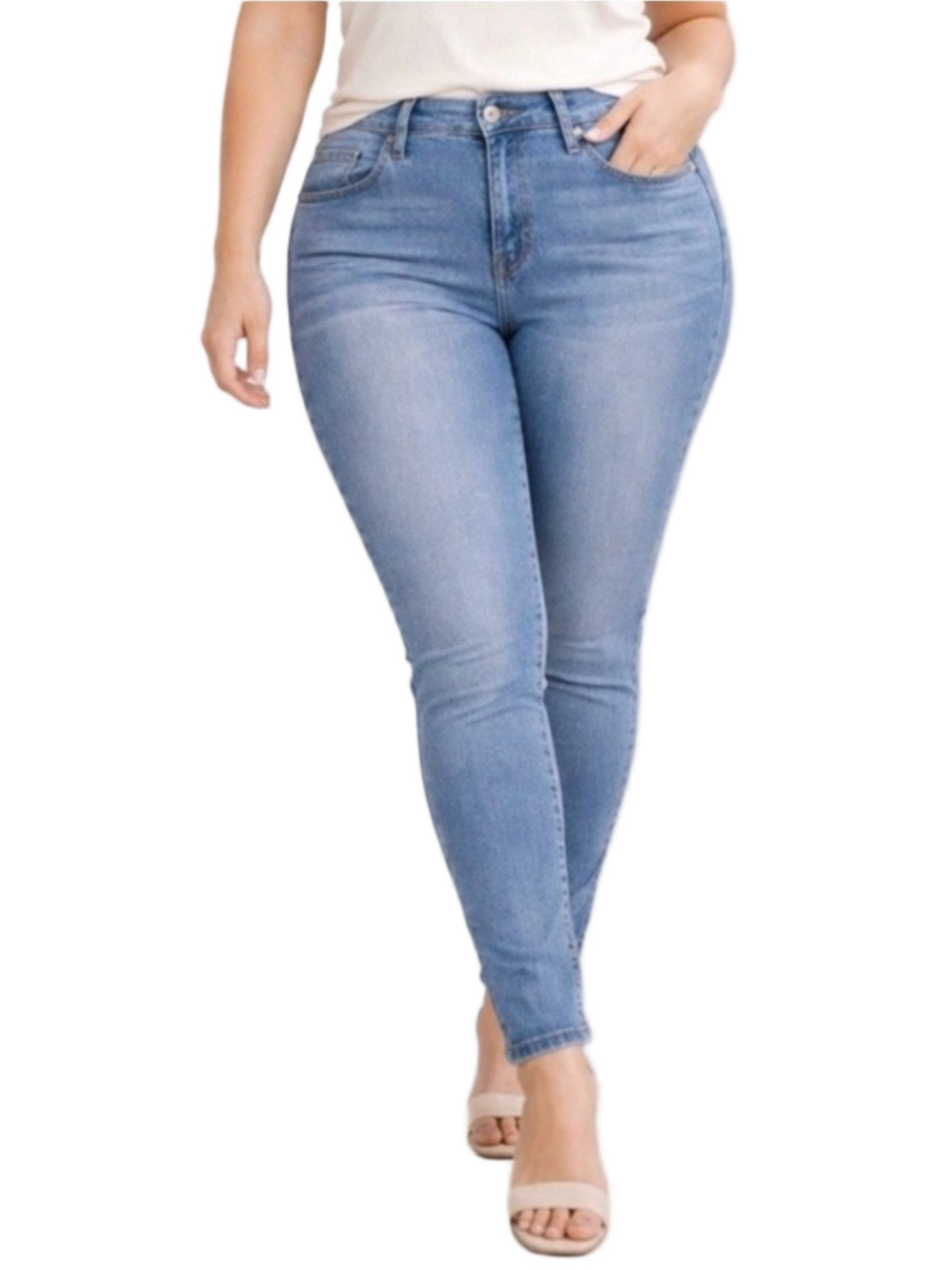 Torrid Sky High Skinny Jeans 24R Light Wash High Rise Stretch Denim Plus Size